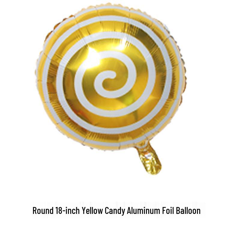 18" Aluminum Foil Pinwheel Candy Lollipop Balloon - Birthday & Christmas Party Decoration