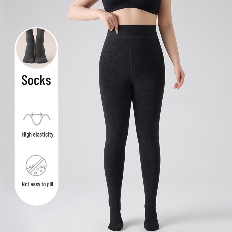 2025 Women's High-Waisted Slim-Fit Plus Size Winter Footed Leggings