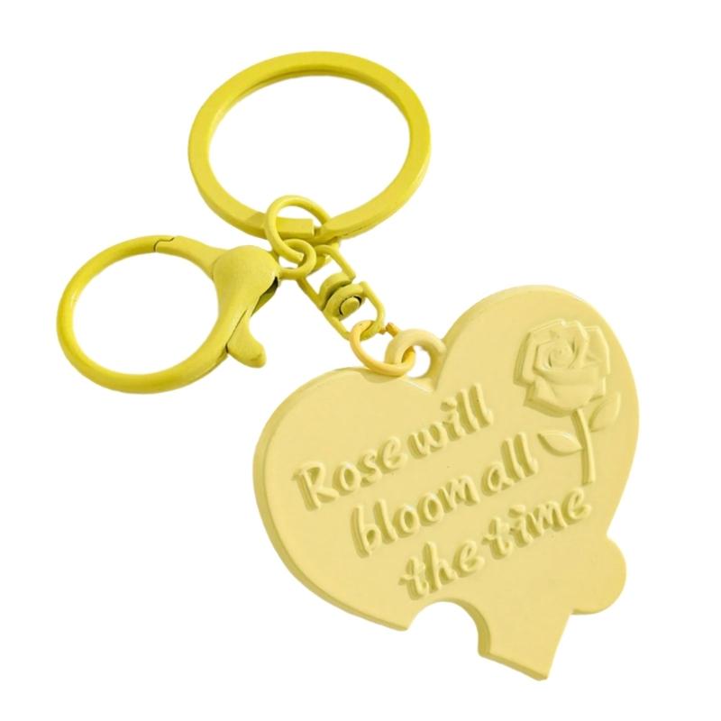 Stylish Alloy Love Letter Keychain Sturdy Lightweight Accessory Unisex Heart Shaped Key Ring For Everyday Use жёлтый
