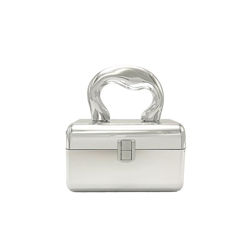 Acrylic box bag women's 2025 new European and American fashion glossy shoulder bag versatile chain messenger dinner bag