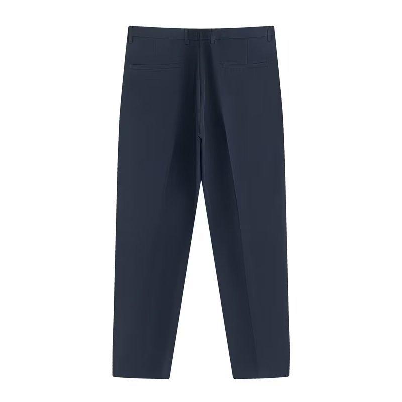 Men's Casual Slim-Fit Drape Nine-Point Suit Pants