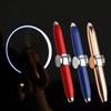 LED Fingertopp Spinner Penna - Fidget Ångest Avslappning Gyro Metall Kulspetspenna För Barn Vuxna Skola