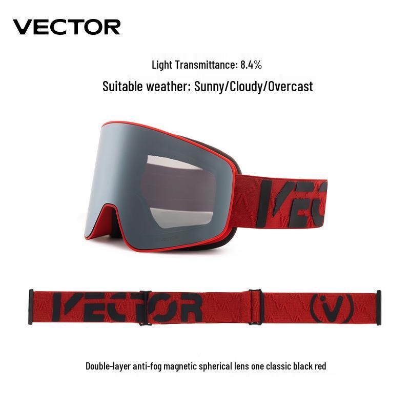 VECTOR Wanketu Magnetic Ski Goggles, Anti-fog, Myopia-Friendly, Helmet-Compatible for Men & Women