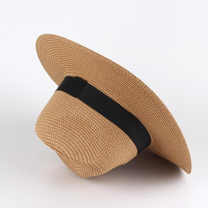 Unisex Summer Travel Straw Beach Fedora Hat with Sun Protection