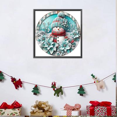 Paint By Numbers Kit On Canvas DIY Oil Art Xmas Snowman Picture Decor20x20cm