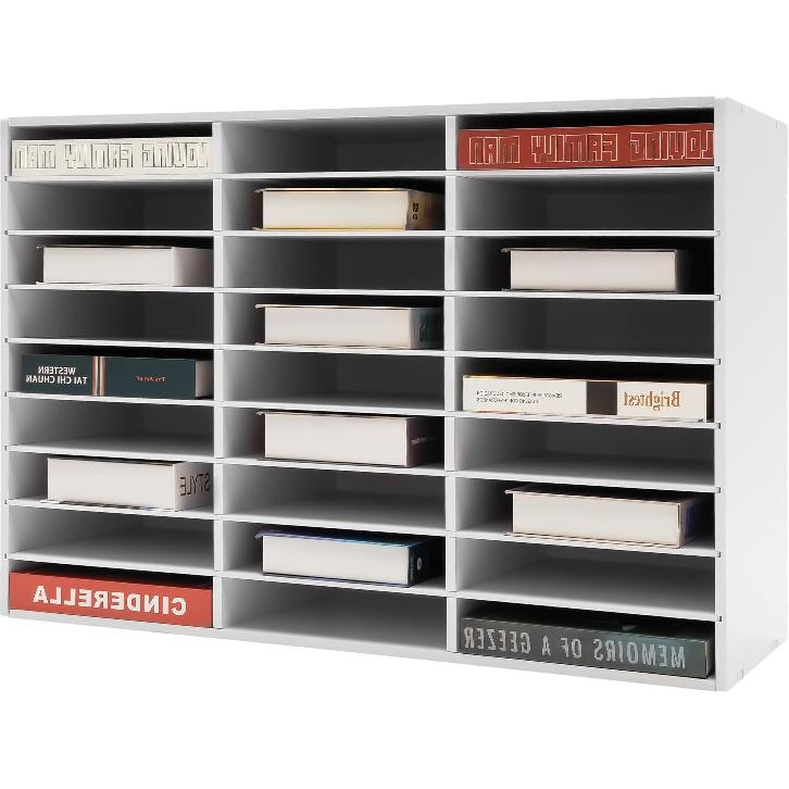 

27-Slots Literature Organizer Adjustable Thickened PVC Mail Sorter Organizer, Open Design Versatile Classroom Mailbox Paper Organizer with Removable