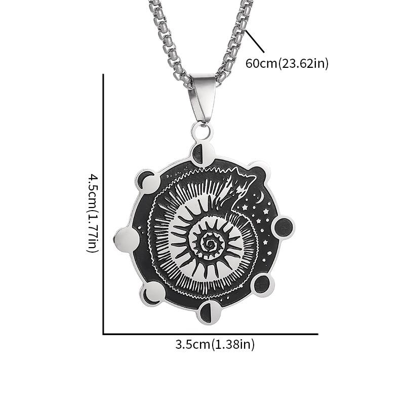 Witchcraft Moon Snail Necklace Neutral Wind Stainless Steel Slavic Protective Amulet