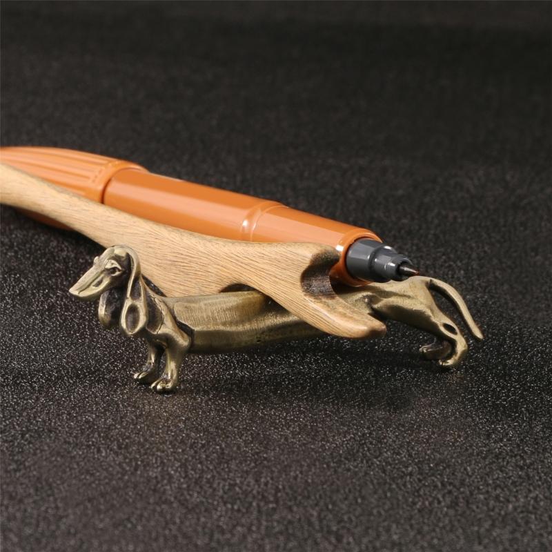 Corrosions Resistant Solid Brasses Dachshund Figurine Antique Finish Decoration Sculpture For Home Office Desktop Decors