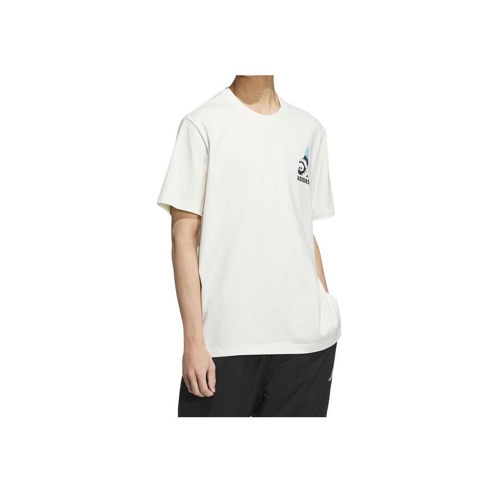 Adidas SS25 Fashion Soft Versatile Short Sleeve T-Shirt Men Tops Han-Jade-White KC3368