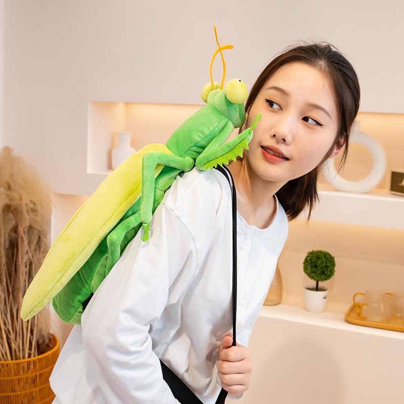 Cartoon-Insekten-Stofftier-Puppe Rucksack Simulation Libelle Gottesanbeterin Plüschtier Rucksack Heimdekoration Geschenk Entworfen Für Jungen Plus Mädchen