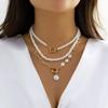 Simple Braided Bead Chain Necklaces, Gold Tone, Layered Pendant Necklace Set for Women Daily and Party Wear
