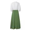ZANZEA Women Elegant V-Neck Lantern Short Sleeve Waisted A-Line Dresses