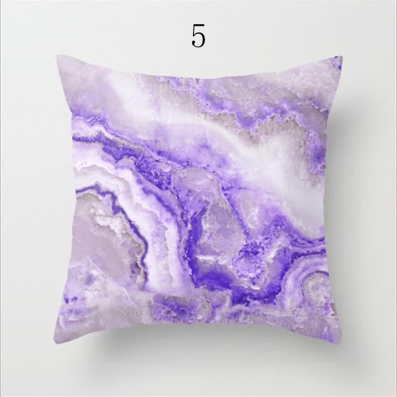 Luxurious Marble Throw Pillow Case With Colorful Rock Pattern For Home Decor 18 Inches