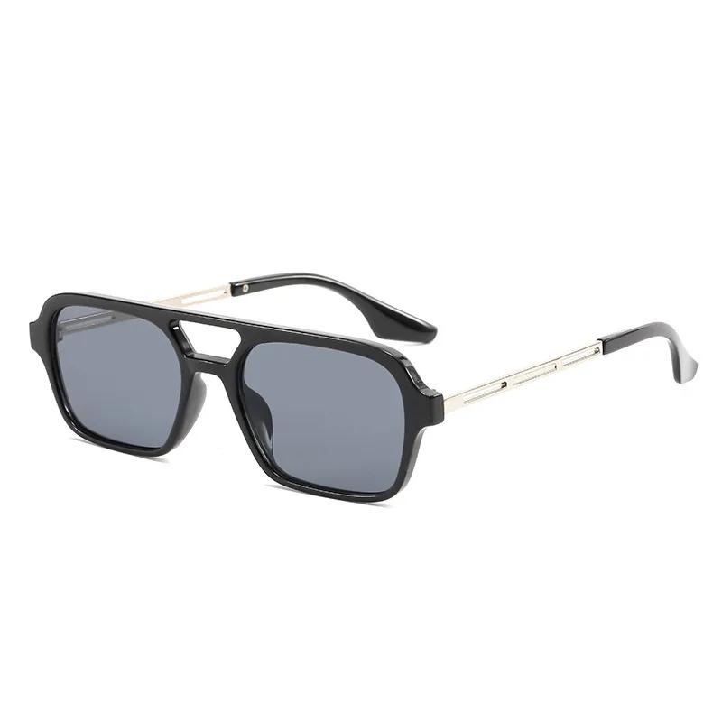 

Double Bridges Women Sunglasses Fashion Pink Gradient Eyewear Vintage Hollow Leopard Blue Sun Glasses Men Shades UV400 1PC