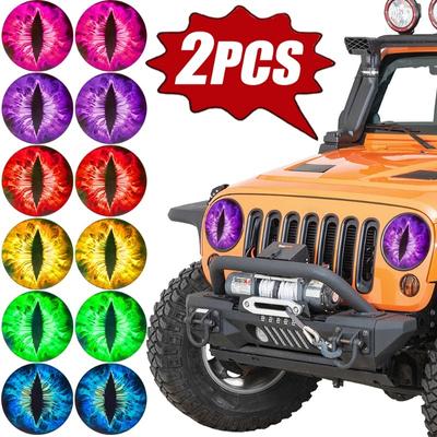 Beast Eye Car Light Sticker for Jeep Wrangler Off Road Vehicle 3D Beast Eyes Headlight Decoration Sticker Styling Modification