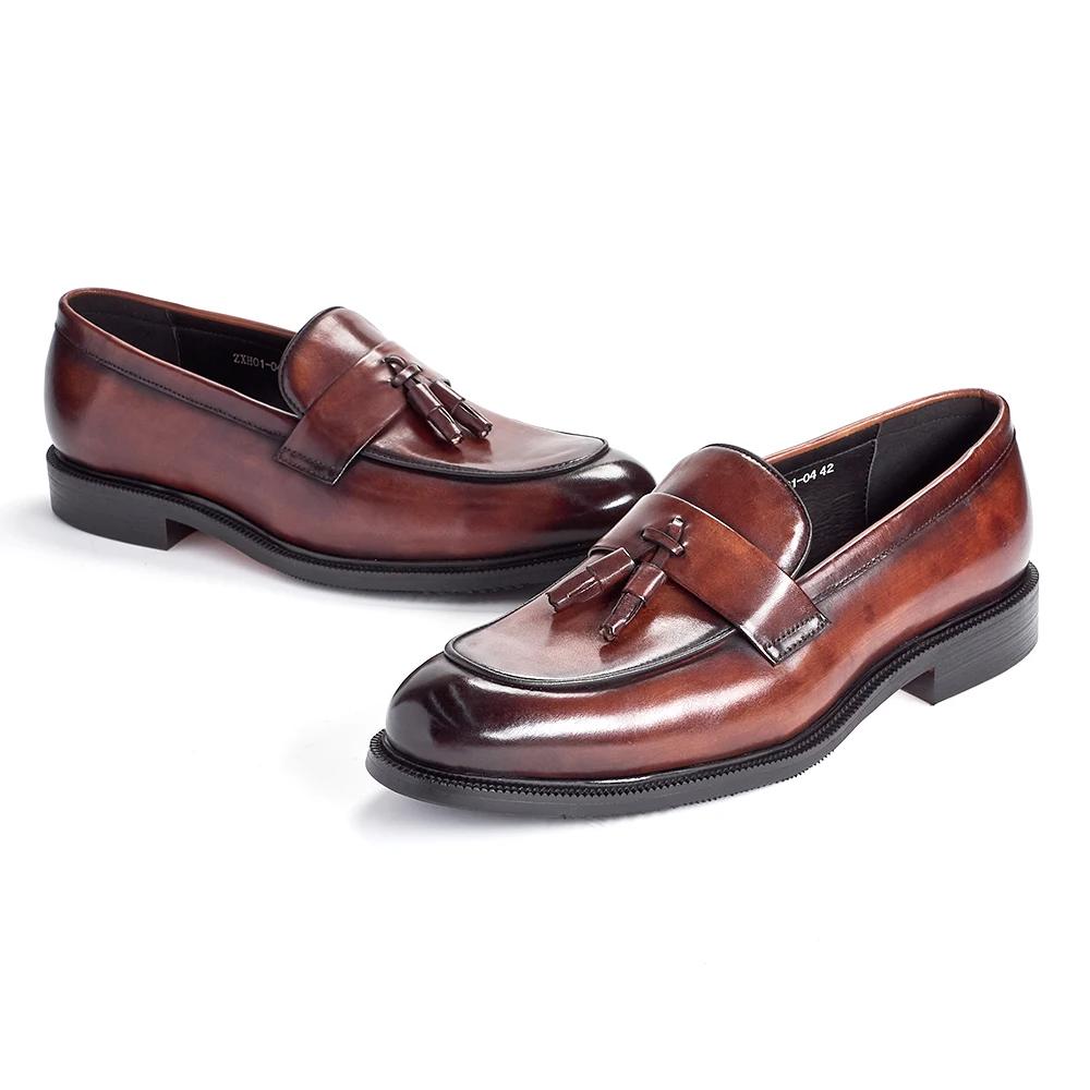 Fashion Men's Casual Breathable Leather Loafers Business Office Driving Moccasins Comfortable Tassel Designers Shoes