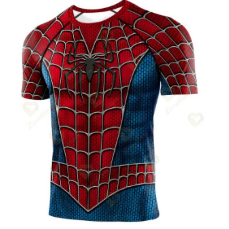 Verano 3D Digital Spider Man El Héroe Regresa Cosplay Periférico Impreso Camiseta de Moda Infantil Casual Cómoda de Manga Corta