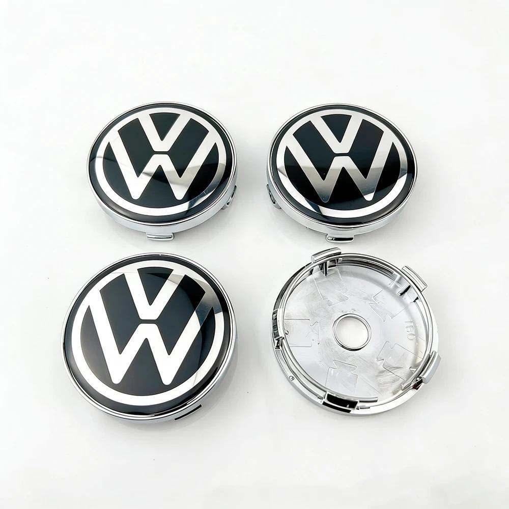 FD08-Car Wheel Center 4PCS 60MM Cap Hub Covers Badge for Volkswagen VW Polo Golf-4 5 6 7 MK5 CC Tiguan Passat MK6 MK7 Accessories
