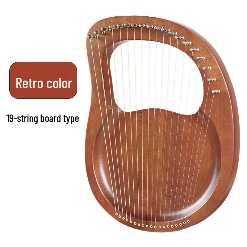 Liră cu 16 coarde din lemn masiv pentru începători - Stil retro