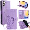 For Samsung Galaxy A25 5G (Global) (161.0 X 76.5 X 8.3mm) Case Butterfly Flower PU Leather Phone Folio Cover