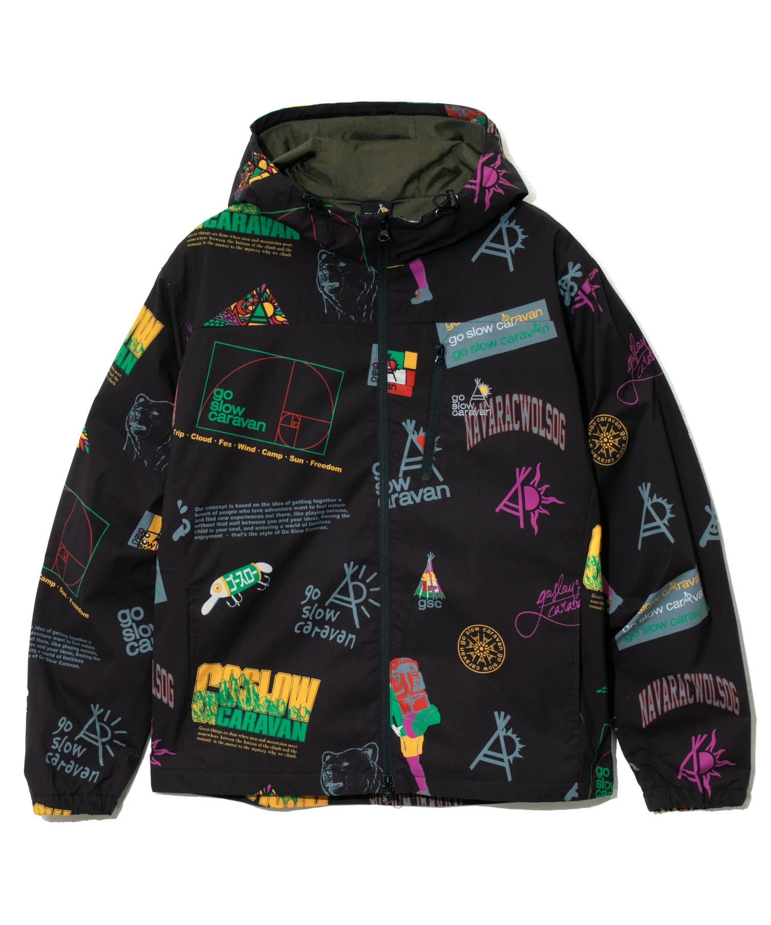 

[go slow caravan] 336401 T-800 All-Over Print Hoodie Jacket, All-Over Print, Size 1, M