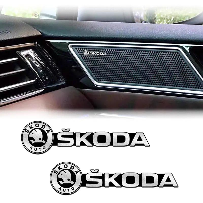 AAFM1 Car Audio Decorate 3D Aluminum Badge Emblem Stickers For Skoda Octavia Fabia Kamiq Kapoq Kodiaq Rapid SCALA Superb Car Styling