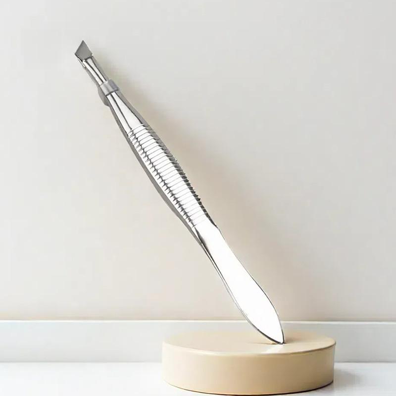 Stainless Steel Slanted & Flat Tip Eyebrow Tweezers - Beauty Tool for Eyelashes