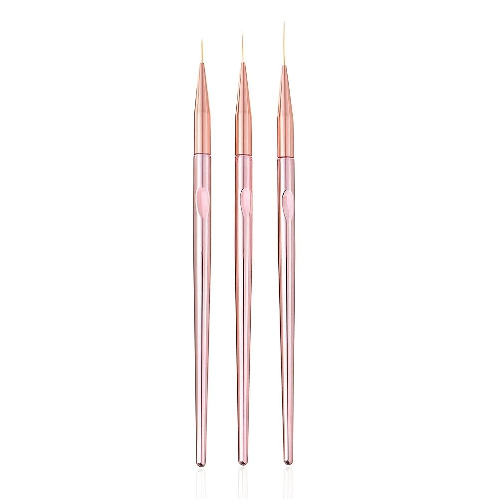 YIKOOLIN 3pcs Nail Art Brush Set French Stripe 3D Tips Liner Manicure Painting Pen Drawing Tools for Nails Accessories