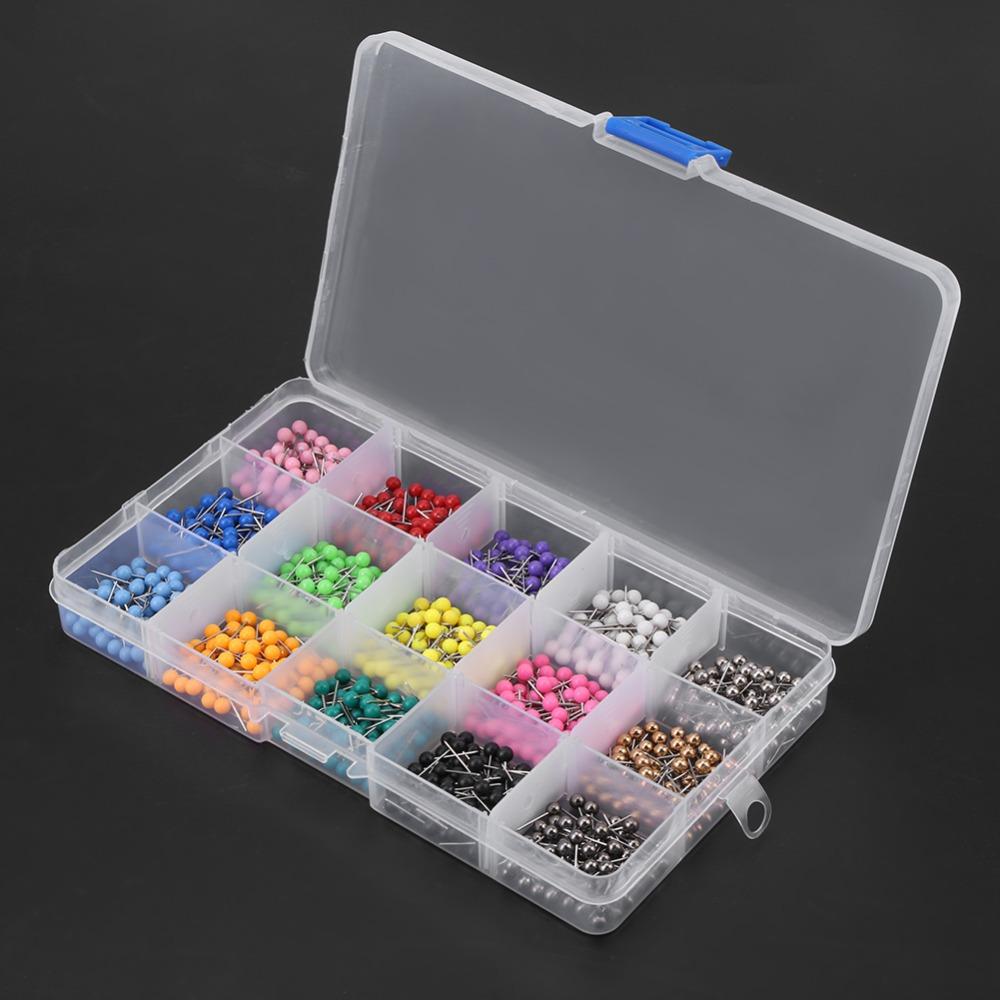 900pcs Round Head Dressmaking Pins Plastic Round Head Pins Pins Sewing Pins  Cork Board