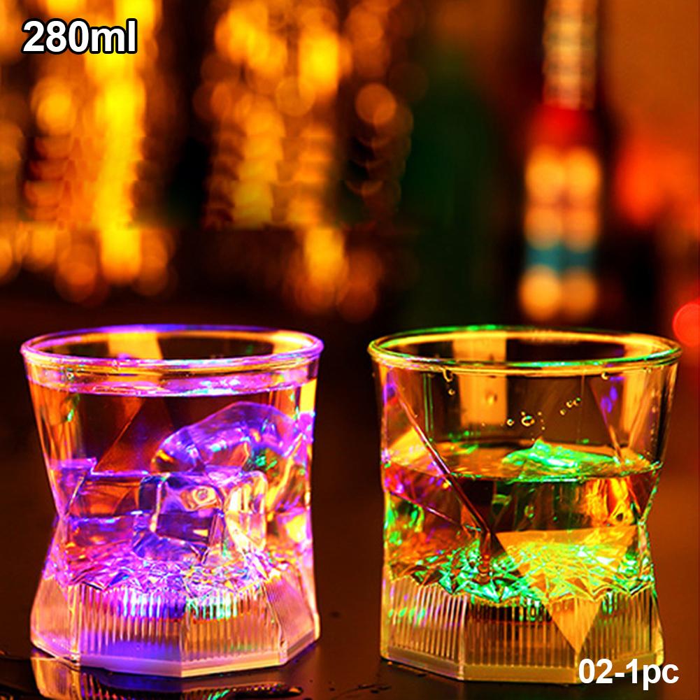 Flashing Cup Wine Beer Whisky Mug Water Beverage Drinking Glass LED Automatic Glowing Cup Party Decorative Supplies New