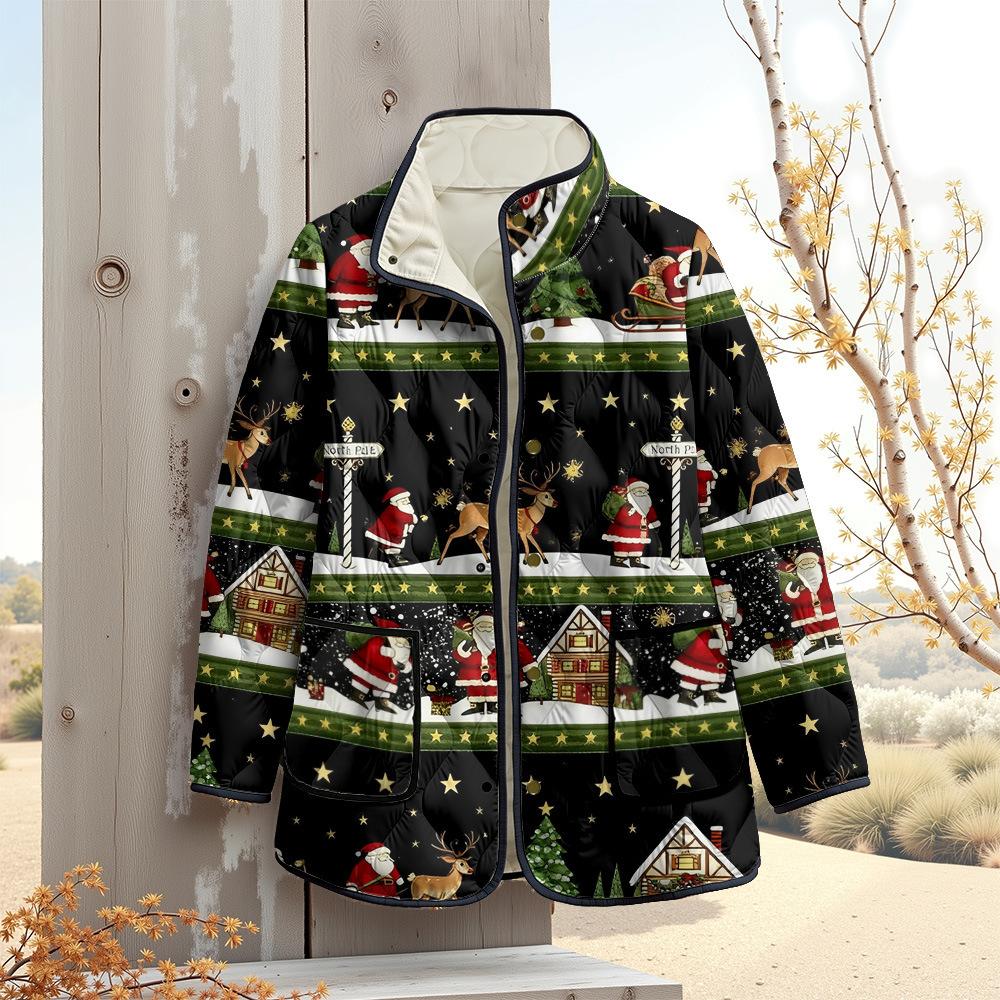 Nová bunda vícebarevné vzorové prvky B1 zipová mikina s kapucí zateplená zimní fleecová trendy vatovaná bunda