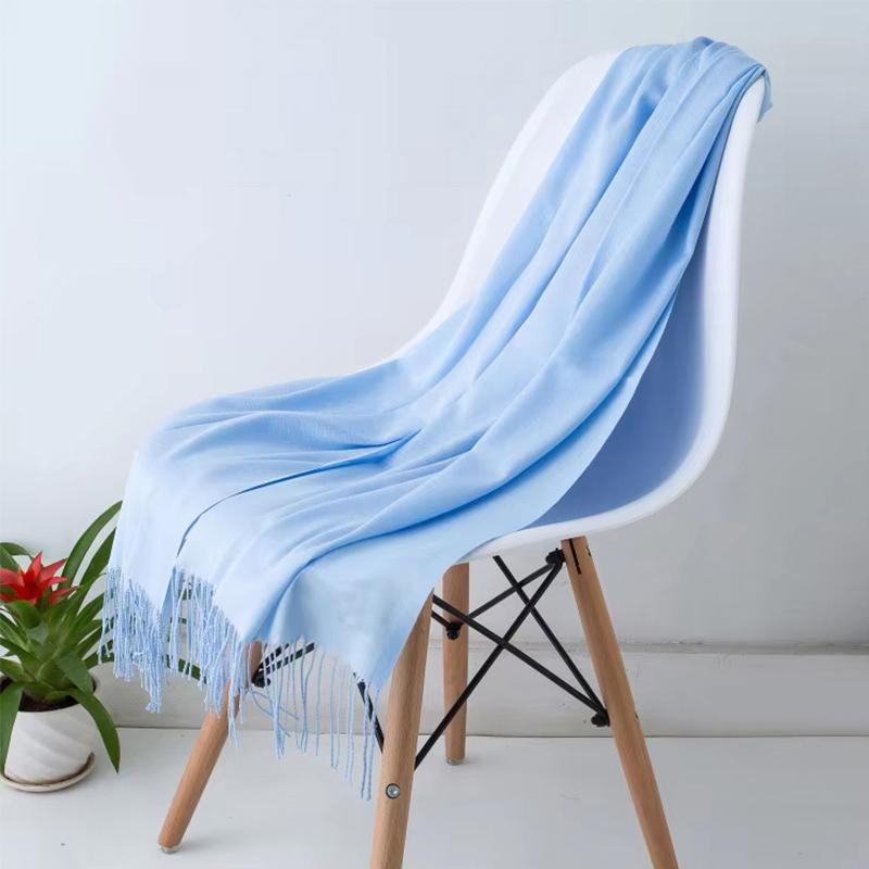 Luxury Design Brand Solid Women Cashmere Scarf Autumn Winter Warm Shawls Wraps  Men's Pashmina Tassel Scarves Female Foulard