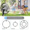 Sistema di raffreddamento a nebulizzazione per ventilatori da esterno Kit ugelli per ventilatore a nebbia Spruzzatore d'acqua Nebulizzatore per ventilatore con 6 ugelli rimovibili Acqua