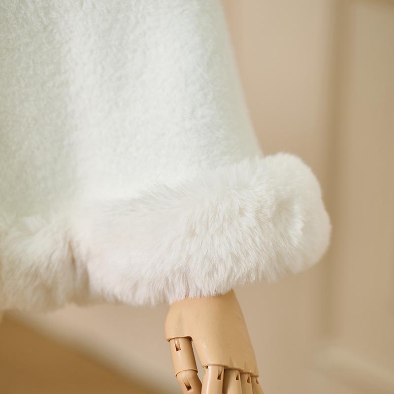 Cardigan Plush Retro în Stil Cheongsam Republică - Culoare Moale Orez Lipicios pentru Toamnă/Iarnă