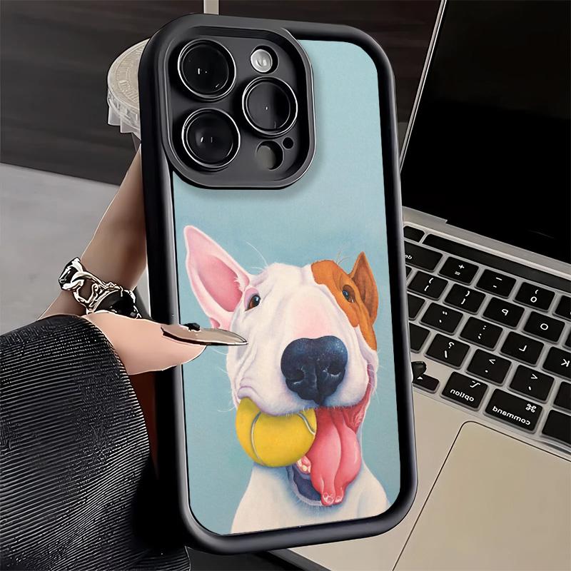 Phone Case for iPhone 17 Air 16E 15 16 Pro Max Bull Terrier Dog Cute Puppies Cover 14 Plus 13 12 Mini Soft Shell Silicone Fundas