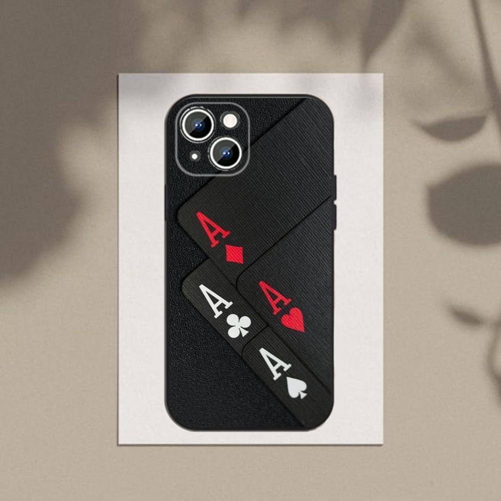 Poker Playing Card  Phone Case Phone Case For Apple iPhone 15,14,13,12,11,XS,XR,X,8,7,Pro,Max,Plus,mini Silicone Black Cover