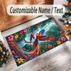 Birds Theme Crystal Velvet Floor Rug Personalized Custom Name Text Warm Carpet Home Decoration