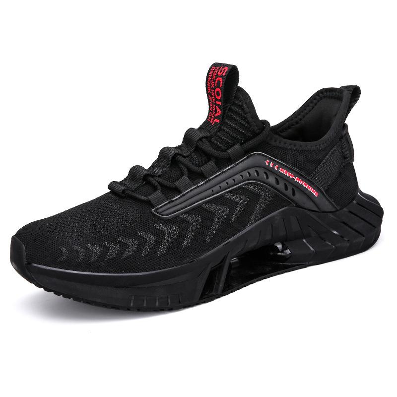 Men's Shoes Summer Breathable Mesh Shoes Men's Versatile Running Flying Woven Mesh Sports Casual Men's Black Trendy Shoes 2025