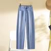 2025 Spring Women's High-Waisted Slimming Blue Denim Scythe Pants