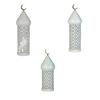 Moroccans Hollow Out Candle Holder White Iron Lantern Decorative Candle Stand for Indian Wedding Eid Ramadans Event