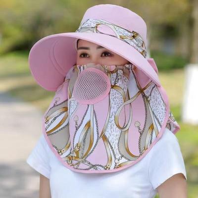 Sommer-Sonnenhut Sonnenschutz breite Krempe Schalhut Maske Gesichtsschutz Radfahren atmungsaktiver Sonnenhut Damen Gesichts-Hut
