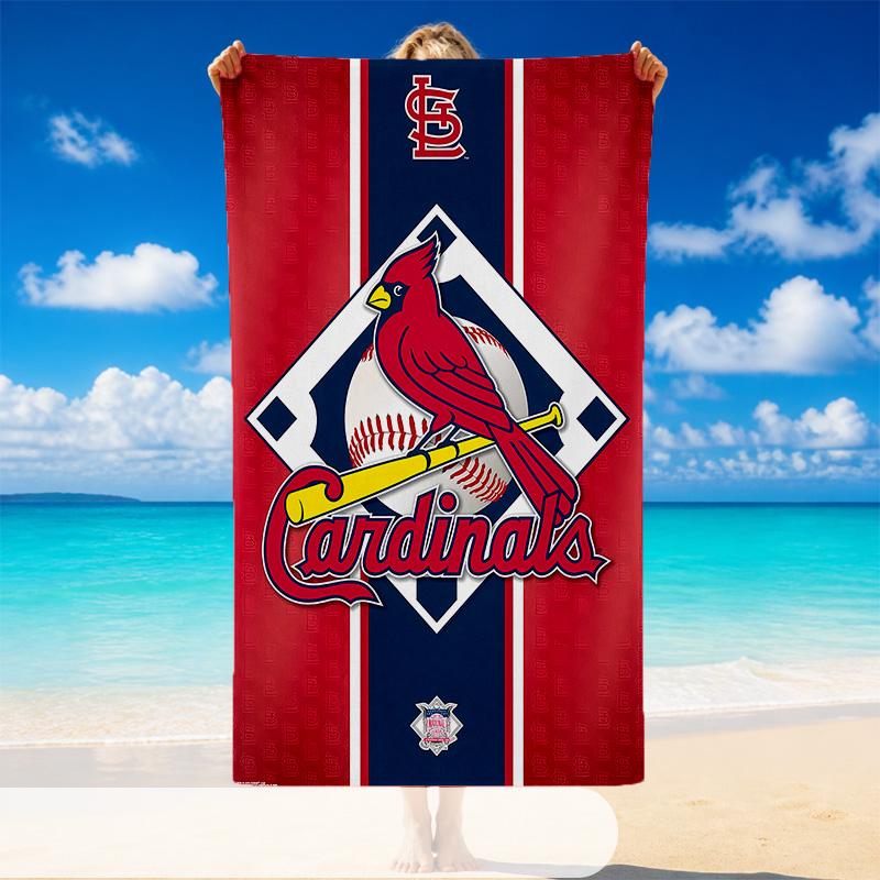 Quick Dry Beach Towel St Louis Baseball Pattern, Lightweight Absorbent Towel for Pool Beach Vacation Use