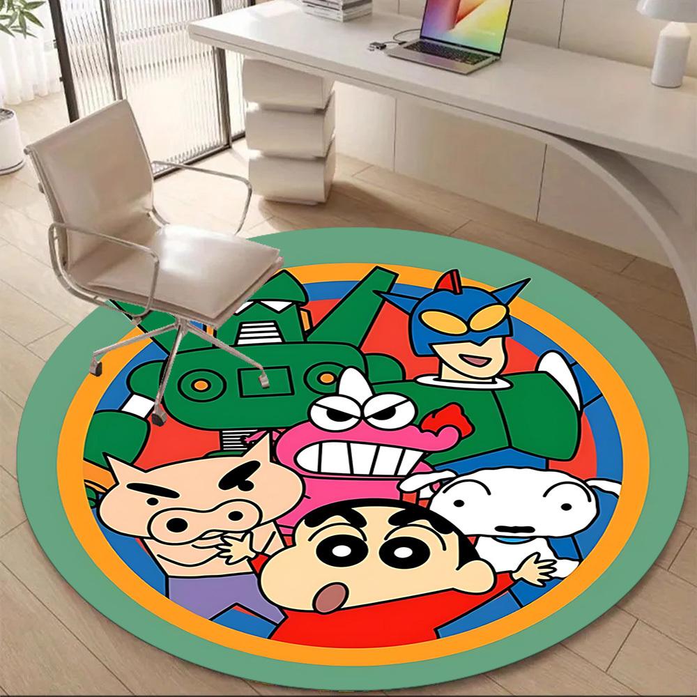 1PC Crayon Shin-chan Office Round Area Rug, Indoor Mat Suitable For Office, Under Office Chairs Bedroom Living Room Home Decor DT1212034