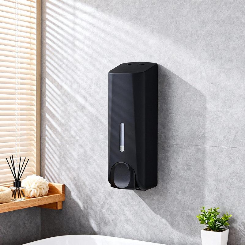 1Pcs Wall-Mounted Soap Dispenser Bathroom Hotel Grade Stainless Steel Push Button Lotion Bottle Shampoo Dispenser Easy Install