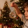 8CM Christmas Transparent Acrylic Ball Cardinal/Hummingbird Pattern Creative Christmas Tree Decoration Hanging Pendant For Home