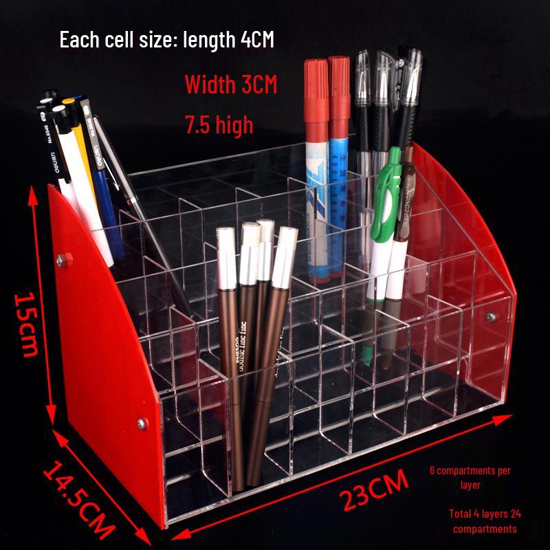 Clear Acrylic Pen and Pencil Display Stand with Customization Options