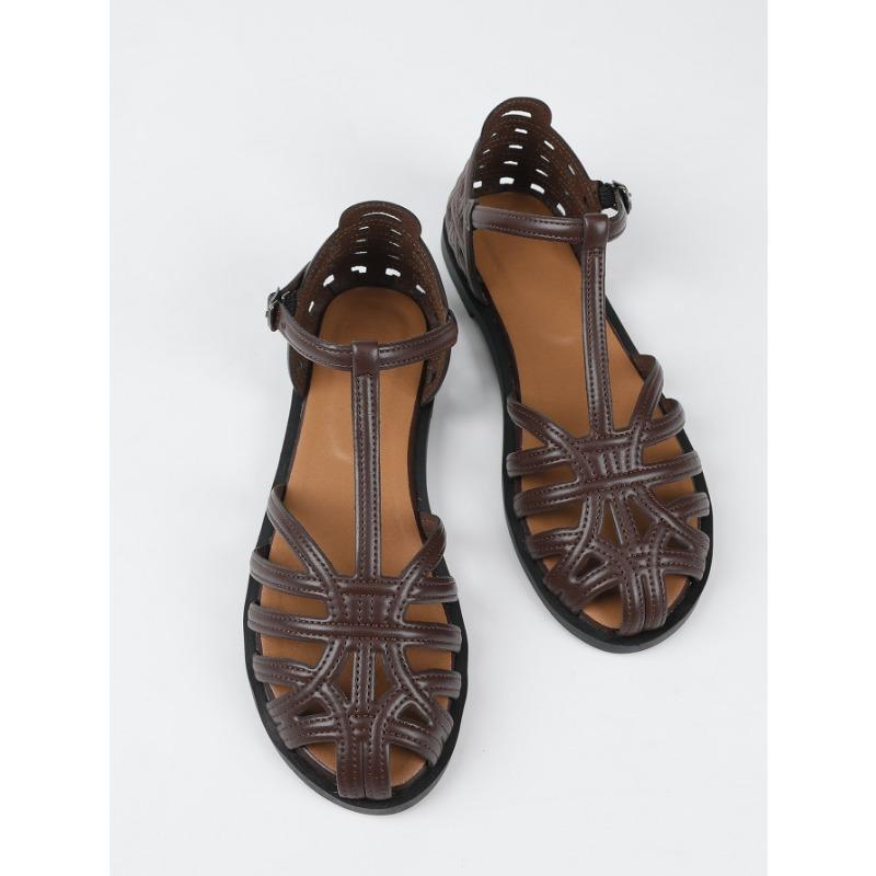 Women S Flat Roman Sandals Summer Breathable Hollow Out Vintage Style