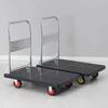 Stable Folding handcart, small cargo cart, warehouse trailer, portable four-wheel silent shopping cart, handling flatbed truck