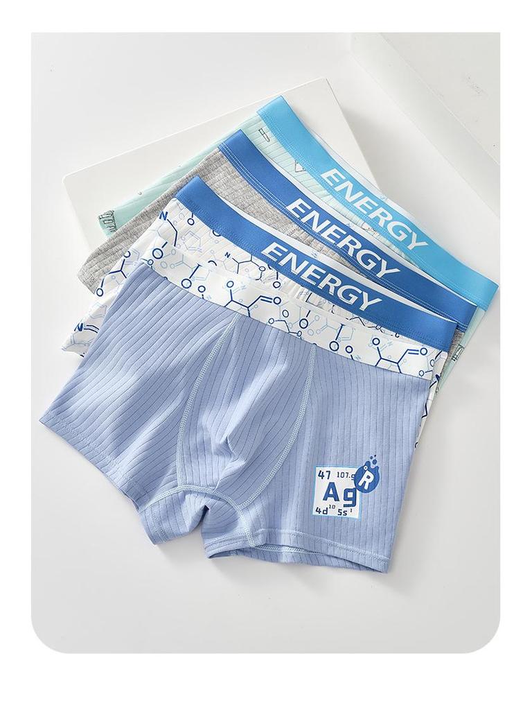 Boys' Breathable Cotton Boxer Briefs with Antibacterial Crotch, Sizes 15-18 Years