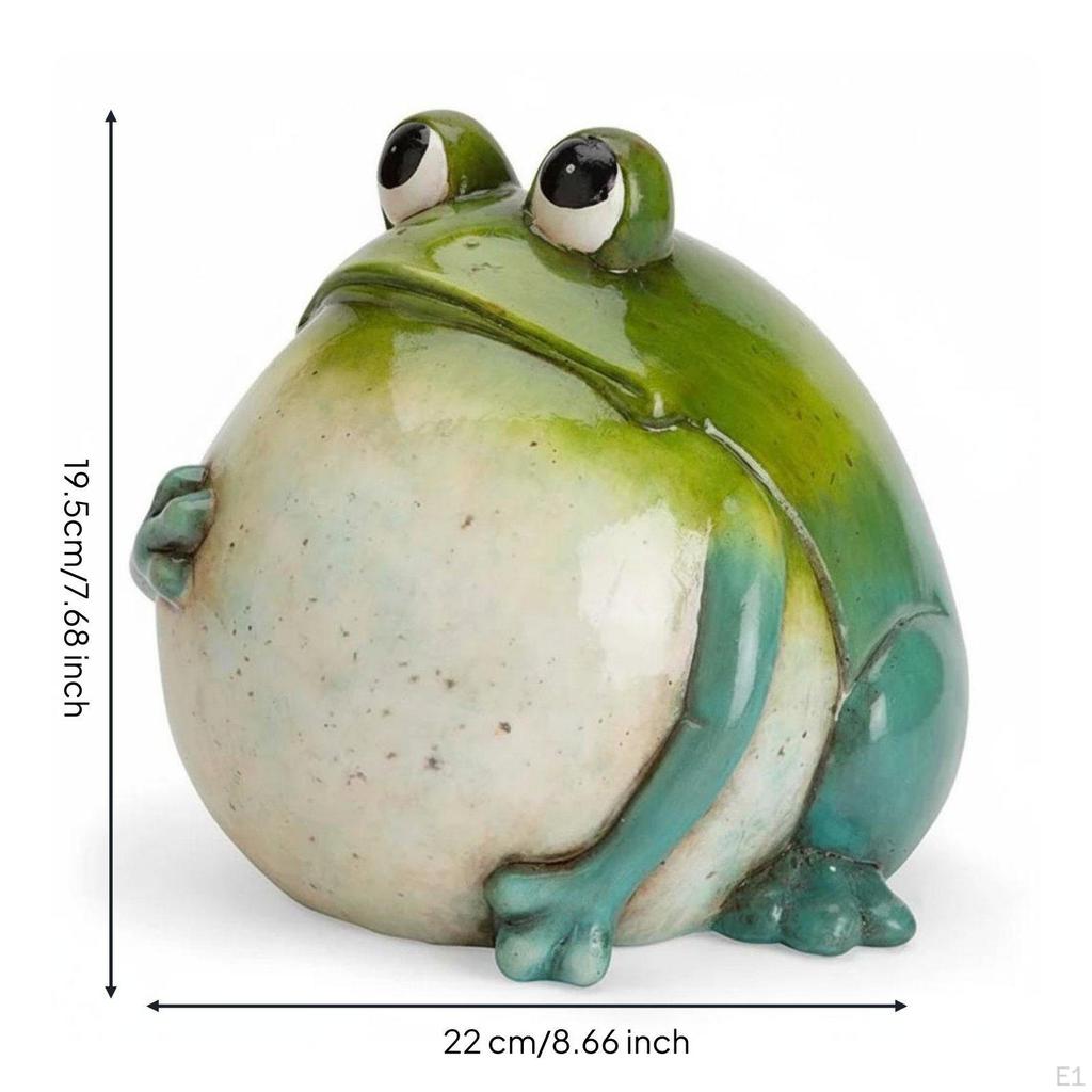 Frog Statue Weather Resistant Resin Sculpture Weatherproof Outdoor Decor for Gardeners, Flower